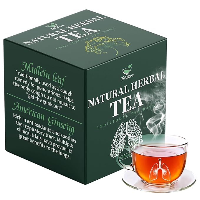 Triviora Herbal Tea Bags, Mullein Leaf Tea, 15 Tea Bags