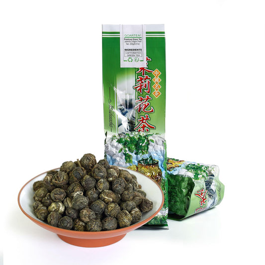 GOARTEA - Jasmine Dragon Pearls - 4Pcs 250g Total 35.2oz Premium Grade - Jasmine Pearl Green Tea - Chinese Green Tea Loose Leaf