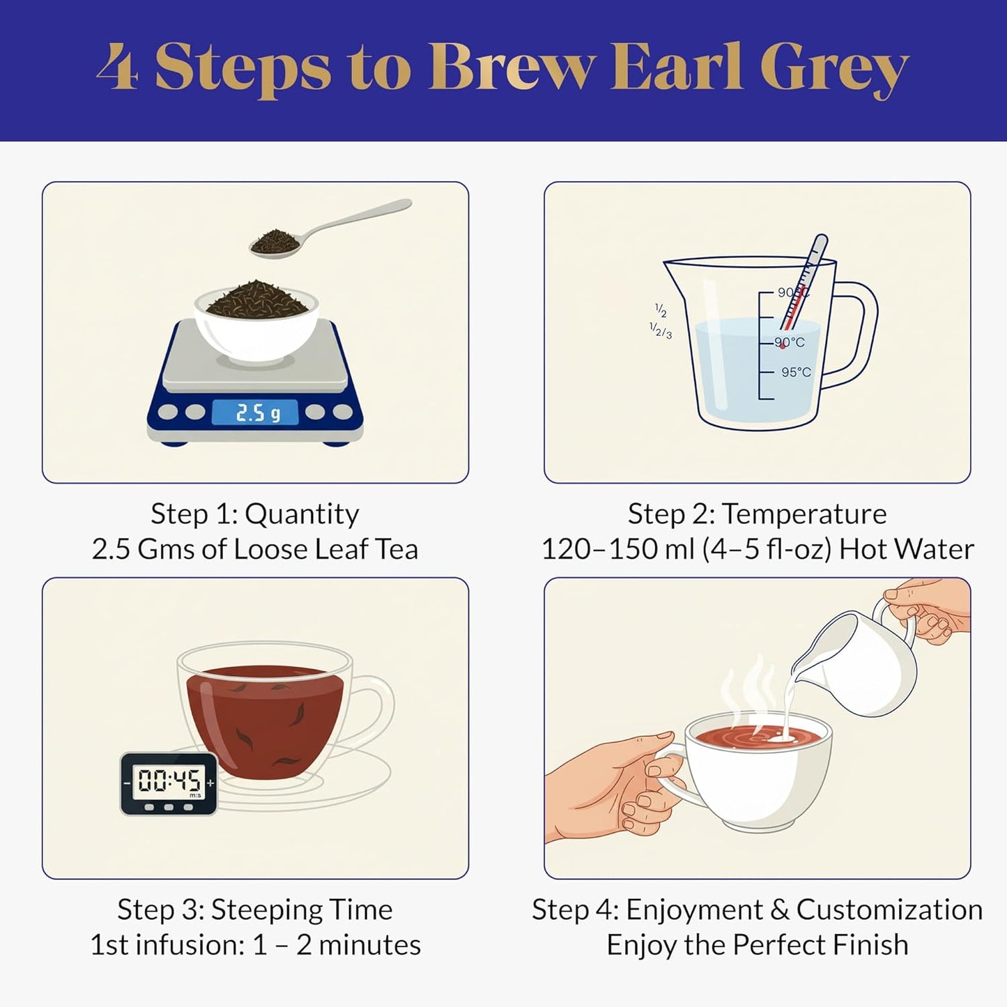 Fragrant Tales Earl Grey | 1LB (454g) | Loose Leaf Black Tea | Premium Ceylon Tea with Natural Bergamot Aroma & Blue Cornflower Petals | Strong, Smooth Flavor | Bulk Resealable Bag
