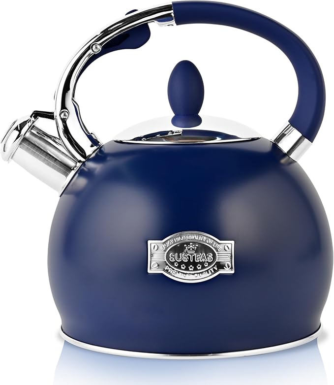 SUSTEAS Stove Top Whistling Tea Kettle - Food Grade Stainless Steel Teakettle Teapot with Cool Touch