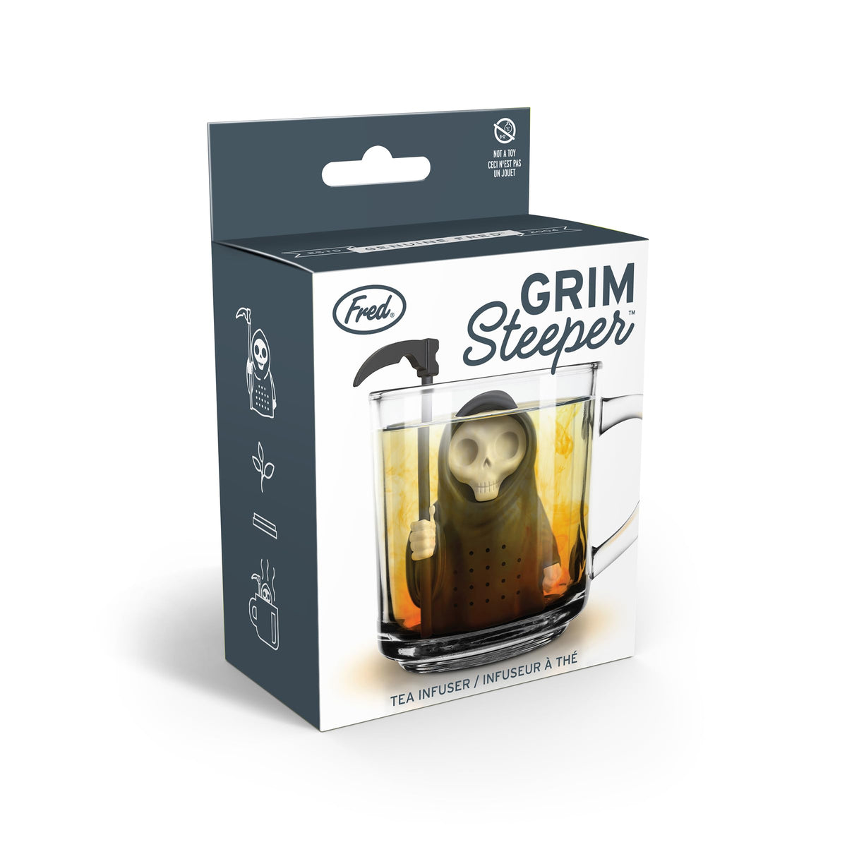 Fred & Friends Genuine Fred GRIM STEEPER Grim Reaper Tea Infuser, Silicone, 3.75" Tall
