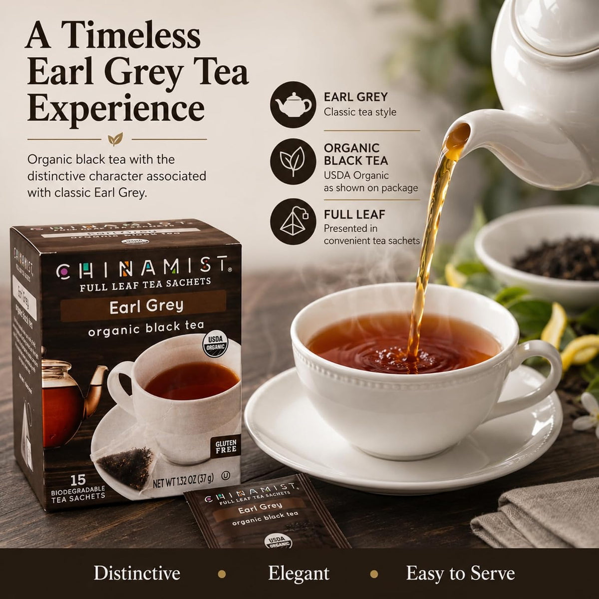 China Mist Organic Black Tea, Earl Grey (1 box)