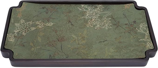 Wooden Tea Tray, Chinese Style Elegant Gongfu Tea Tray Serving Decorative Platter for Home Office Breakfast Coffee Table Dinner