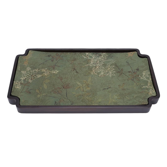 Wooden Tea Tray, Chinese Style Elegant Gongfu Tea Tray Serving Decorative Platter for Home Office Breakfast Coffee Table Dinner
