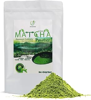 EFOOFAN Matcha Green Tea Powder - Premium Culinary Grade (1lb/16oz) - Rich Tencha Flavor, Antioxidant Polyphenols, Non-GMO, Gluten Free, Naturally Caffeined, Additives Free
