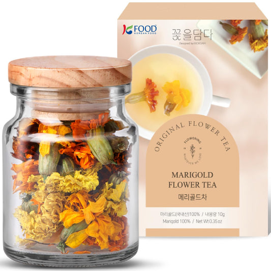 Korean Food KKOKDAM Marigold Flower Tea, Decaf Floral Blend Sugar Free, 10g