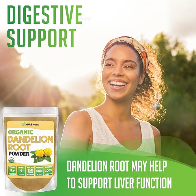 Xprs Nutra Organic Dandelion Root Powder - Vegan Friendly Antioxidant Power - Dandelion Root for Tea and Beverages