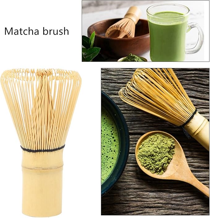 Tea Whisk, 2.5x10.5cm/0.98x4.13in Long Handle Matcha Stirrer Wisk Mixer Brush Handcrafted Traditional Japanese Chasen Tool for Matcha Tea Preparation
