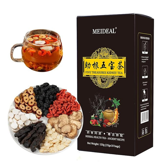 Ginseng Five Treasures Tea Kidney Tea, Ginseng Six TreasureTea, Traditional KidneyTea for Men and Women, 7 Precious Ingredients Formula