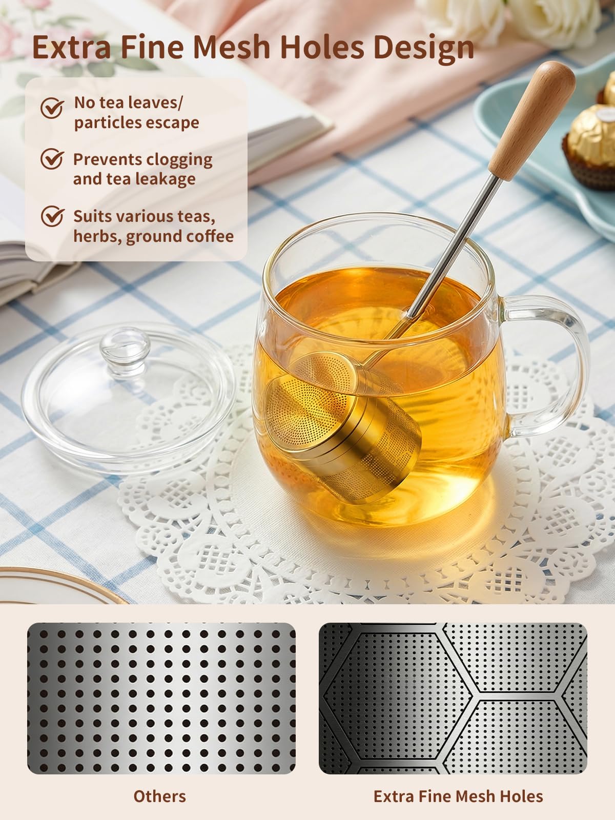 HOUSE AGAIN Tea Infuser for Loose Leaf Tea, Tea Scoop Infuser Fine Mesh Tea Strainers