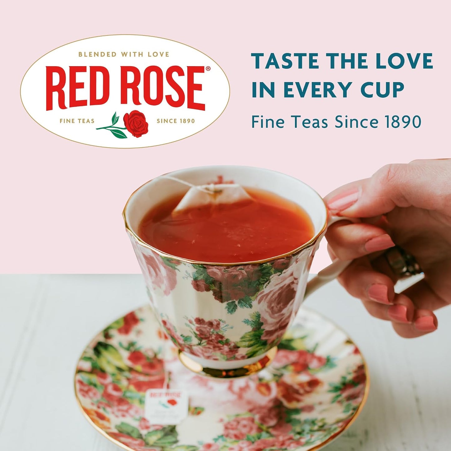 Red Rose Sweet Temptations Strawberry Cheesecake Herbal Tea, 6 Pack | Sweet, dessert-inspired herbal tea | Naturally flavored | Caffeine-free | Ideal sweet treat