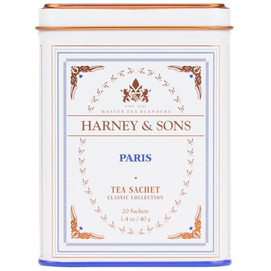 Harney & Sons Paris Flavored Black Tea – 20 Sachets | Fruity Vanilla & Caramel Blend with Hint of Lemony Bergamot