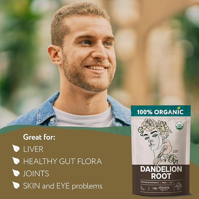 Dandelion Root Tea Loose (16 oz.) – Organic Dandelion Root Herb - Te de Diente de Leon Organico Natural - Digestion