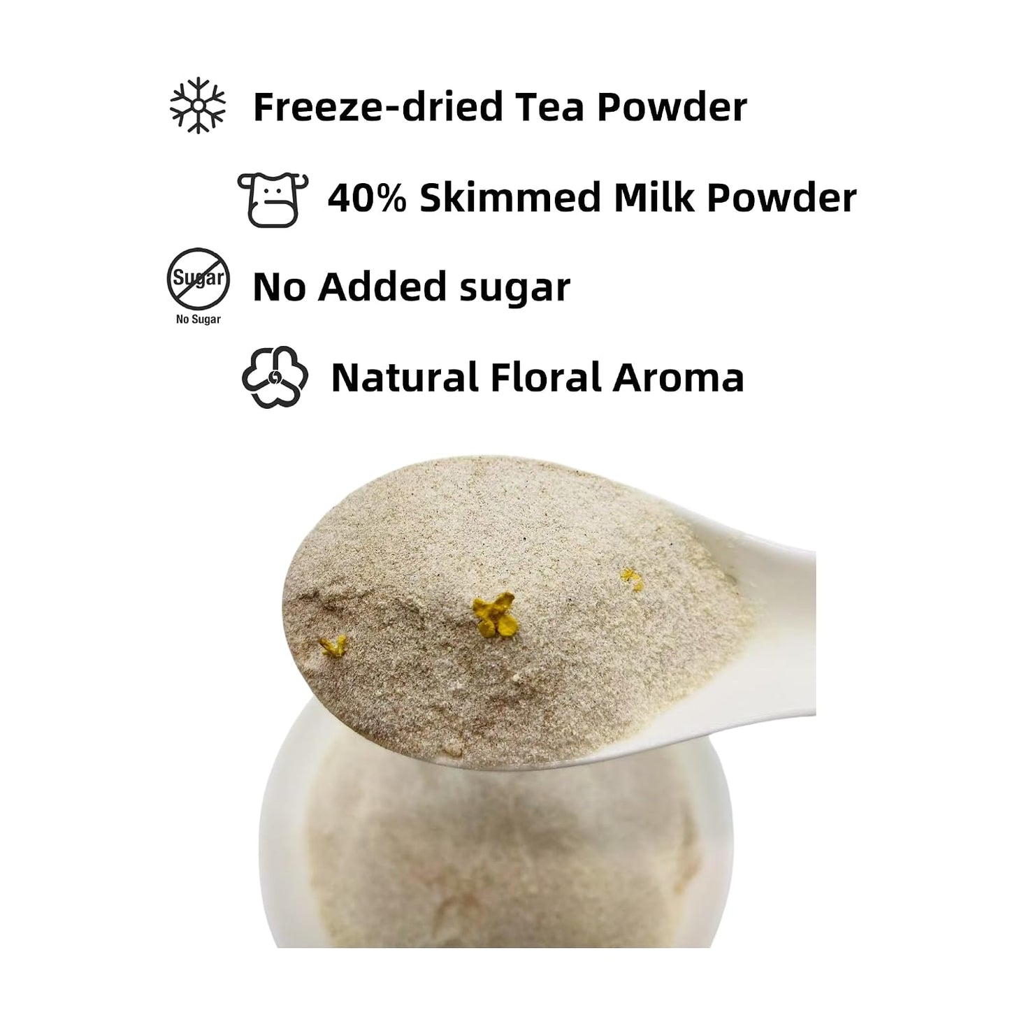 EAST NATURHUS Osmanthus Oolong Milk Tea Powder, Instant Tea, 0.55 lb | 100% Natural Freeze-Dried Instant Tea 3-flavor milk tea powder. Perfect for Hot &amp; Iced Drinks, Desserts &amp; DIY Lattes