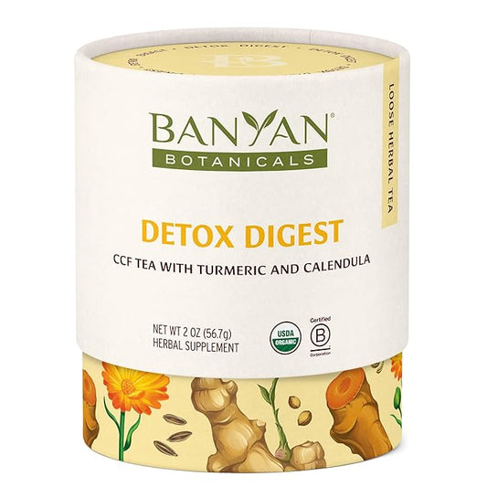 Banyan Botanicals Organic Detox Digest CCF Tea, 2 oz - Herbal Loose Leaf Tea with Turmeric & Ginger for Digestion & Cleansing - Non-GMO