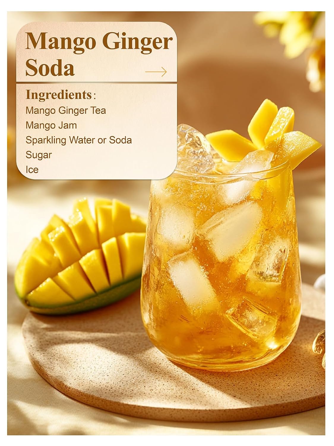 LOOMICA Mango Ginger Tea Bags, Fruity Herbal Blend, 20 Ct | Caffeine-Free, Tropical &amp; Spicy, Smooth Herbal Tea with Ginger, Cardamom &amp; Cinnamon, Individually Wrapped, Daily Refreshment