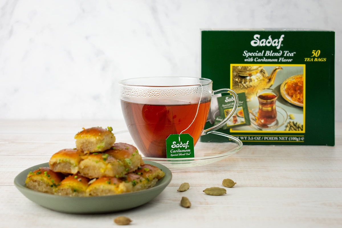 Sadaf Cardamom Tea Bags | Special Blend Cardamom Ceylon Black Tea | Quicktea Product harvested in Sri Lanka | 100 bags (Pack
