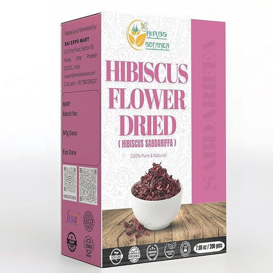 Herbs Botanica Hibiscus Flower Dried Organic For Tea, Hair Growth, Flor De Jamaica Organica Whole Full Flower Petals Cake Decoration & Cocktails 7.05
