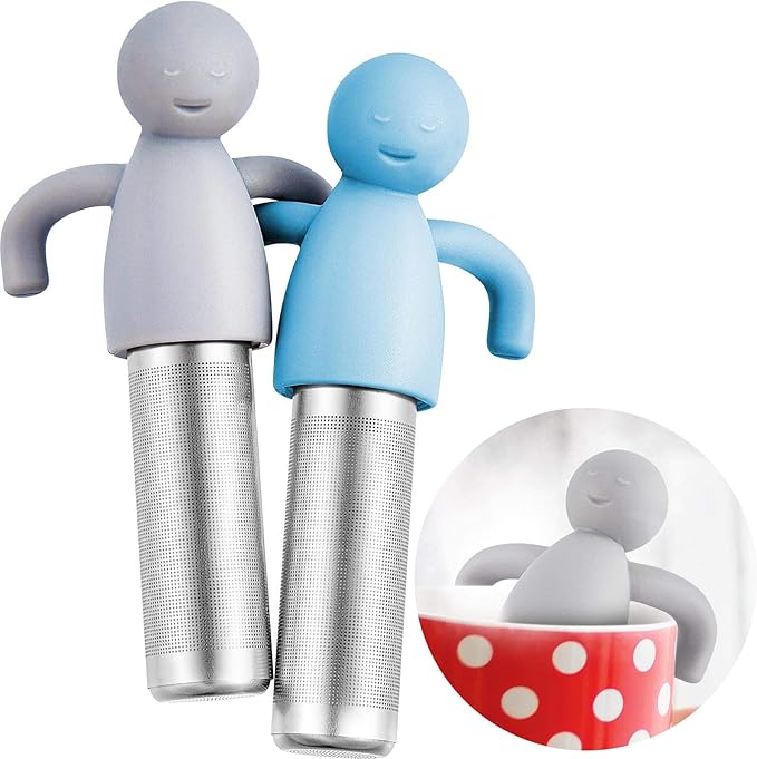 2 Pieces Tea Infuser for Loose Tea Cute Fine Mesh Tea Strainer Stainless Steel Tea Filter Ball Tea D