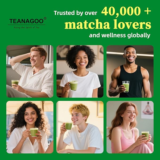 TEANAGOO Matcha Powder Ceremonial Grade, Premium Green Tea for Latte/Breakfast Beverage/Daily Green Tea, USDA Organic Ceremony Matcha Tea, Unsweetened No Additives, First Harvest, 3.53oz(100g)