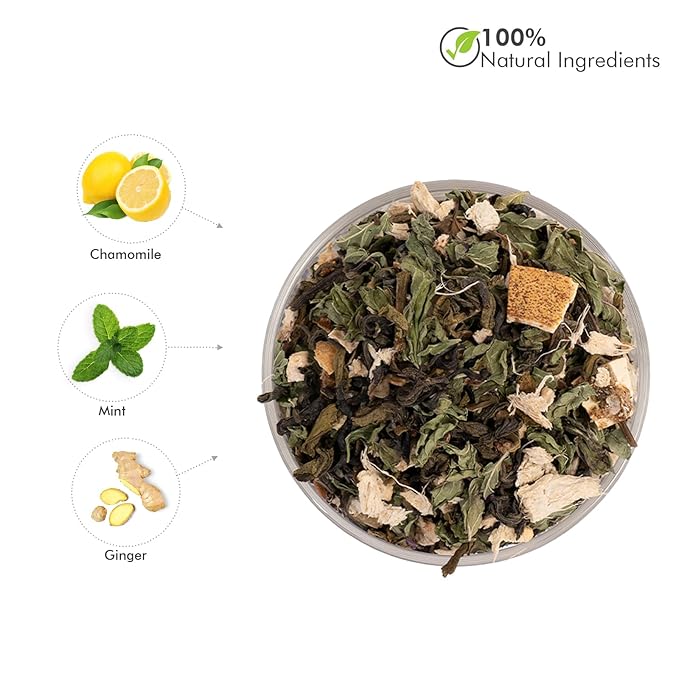 Celeste Zesté Mint, Ginger Mint Tea with Lemon | 20 Pyramid Green Tea Bags | 100% Natural Ingredients