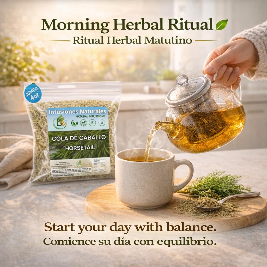 B-Experts Cola de Caballo Herbal Tea – 4 oz (113 g) – 100% Natural Horsetail Loose Leaf Tea (Shave Grass) – Traditional