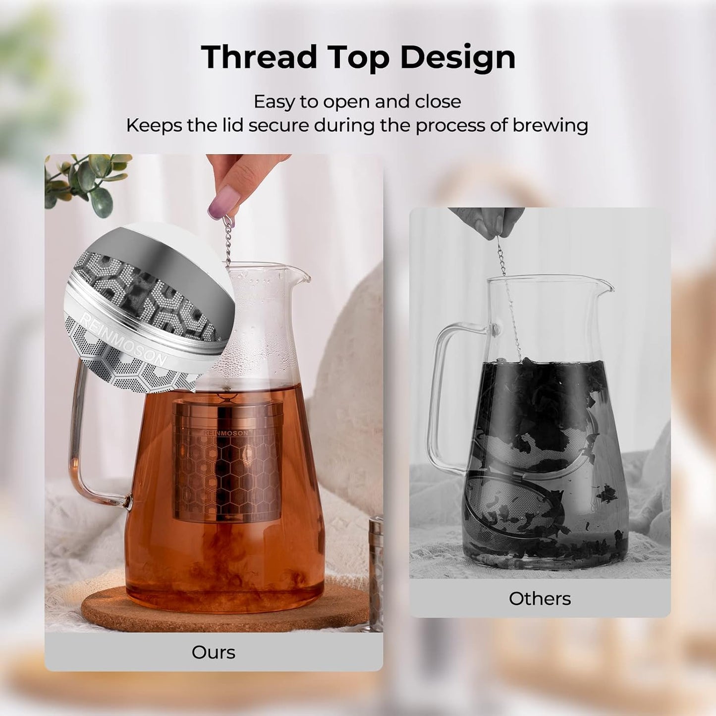 Stainless Steel Large Tea Infuser for Loose Leaf Tea &amp; Spice Ball | Tea Strainer Extra Fine Mesh Large Tea Ball 2” x 2.8” Loose Leaf Tea Steeper for Teapot Pitcher Cup Mug Bottle Kettle