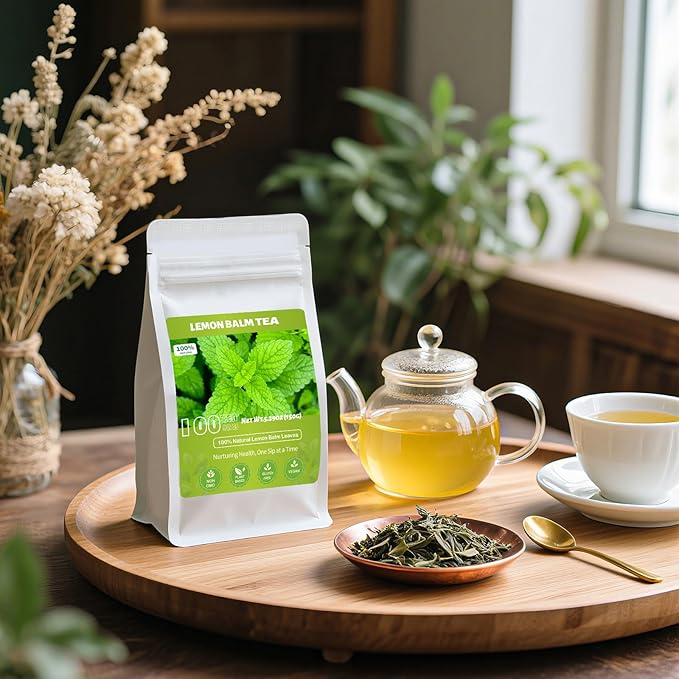 Lemon Balm Tea, Natural Lemon Balm Herbal Tea Bags for Calming and Digestion Support Caffeine-free - (100 Count