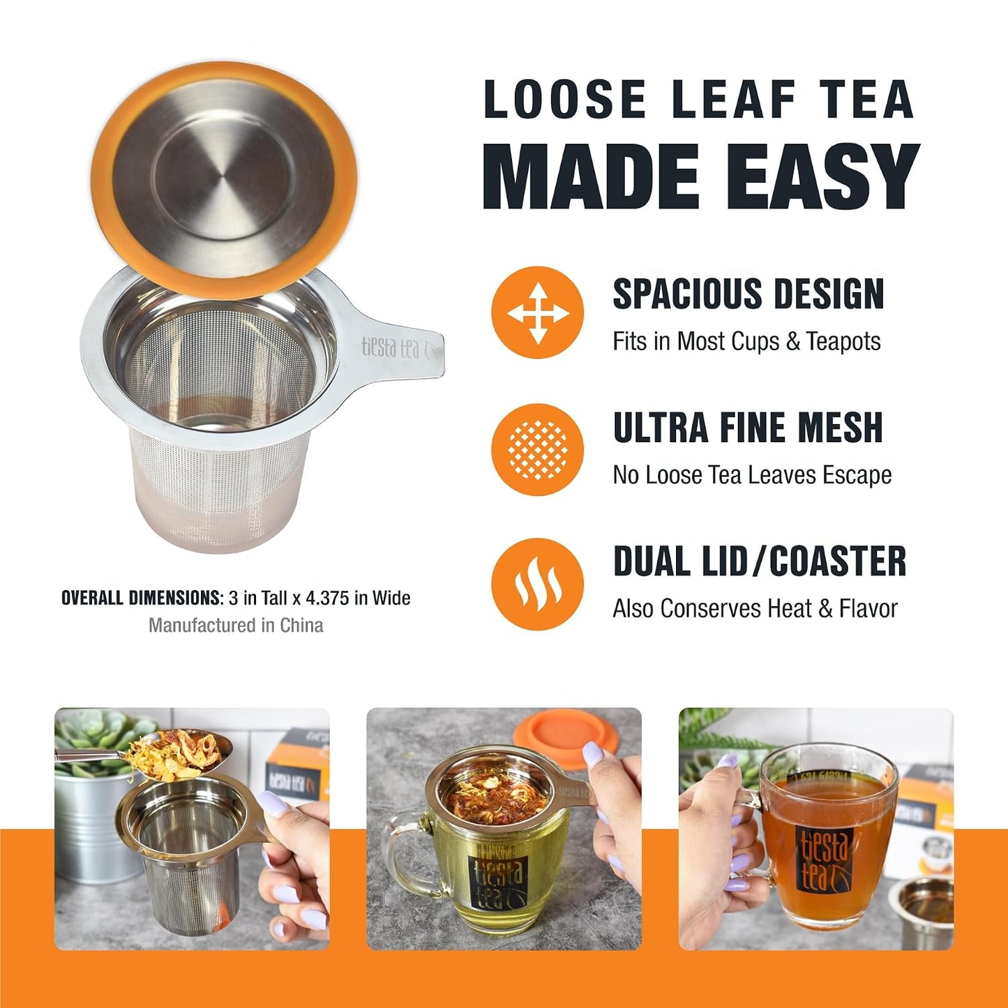 Tiesta Tea - Discovery Tea Sampler Dry Flight Set and Brewbasket Infuser Bundle, 20 Sample Pouches with Green, Herbal, Black &amp; Chai Tea, 5oz Reusable Stainless Steel Strainer Brewbasket