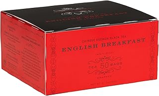 Harney & Sons English Breakfast Black Tea, 50 Tea Bags – Classic Keemun Blend for Bold, Full-Bodied Flavor, Kosher