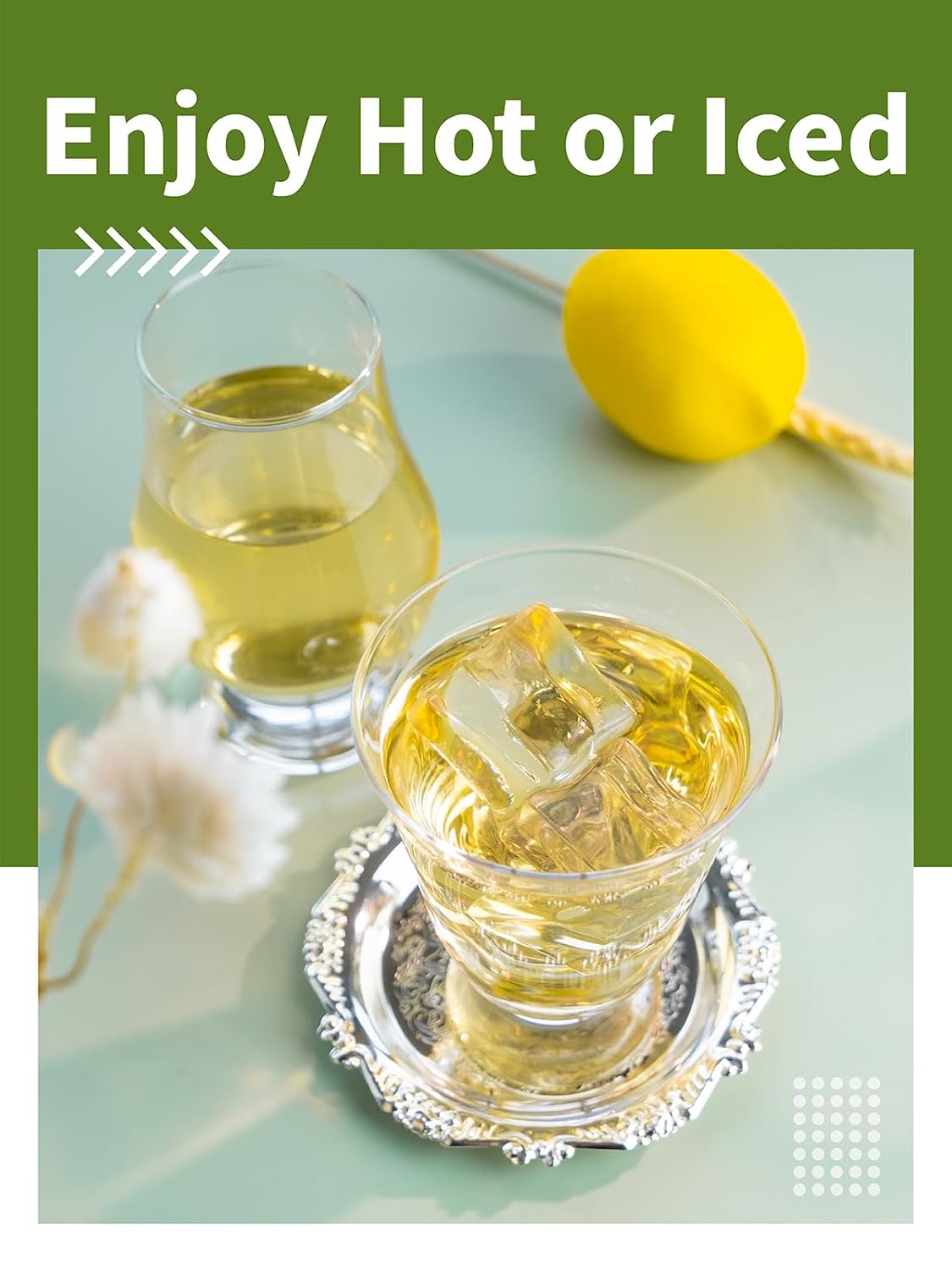 HYNTMYT Chamomile Tea Bags, Pure Chamomile Flowers, Caffeine Free, 120Count | Smooth &amp; Gentle Flavor, Natural &amp; Pure, Unsweetened, Hot or Iced Tea, Plant Fiber Tea Bags