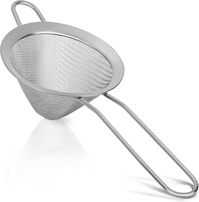 Upgraded 3.3" 304 Stainless Steel Fine Mesh Strainers for Kitchen, Cocktail Strainer Tea Coffee Juice Strainer Food Strainer Mini Sieve Strainer