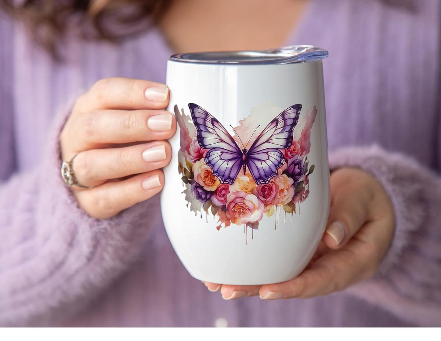 Tea and Honey Gift Set – Insulated Floral Tumbler with Lid, 18 Tea Sachets, Honey Jar, Organic Sugar Sticks, Gold Spoon & Reusable Straw – Relaxation & Self Care Gift Box