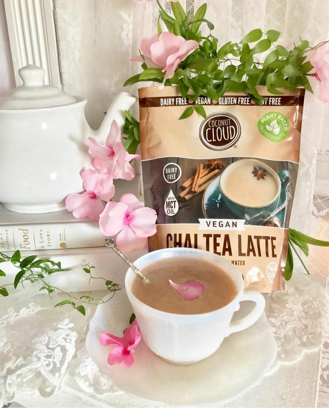 Coconut Cloud Vegan Spiced Chai Tea Latte Powder: Vegan &amp; Dairy Free, 16 oz | Made in Colorado from Premium Coconut Milk Powder, Creamy &amp; Lightly Sweetened, Gluten Free, Soy Free, No Trans Fat