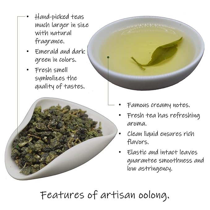 Trilliant-Fomsa Tea Milky oolong, high mountain Jin Xuan tea, hand-picked JinXuan, loose tea leaf, Taiwan gongfu tea, gift pack 4 oz, buttery and milky notes