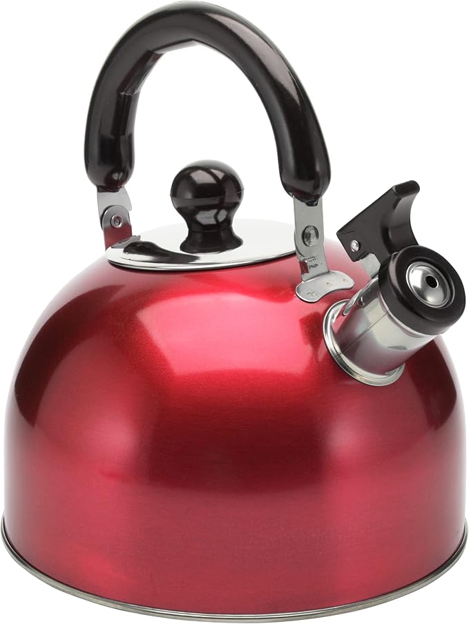 Stainless Steel Stovetop Whistling Tea Kettle 3 Liter (3-Quart) Classic Teapot with Ergonomic Handle