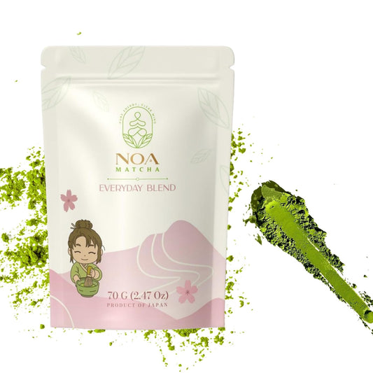 NOA Matcha Everyday Blend Matcha Powder 70g Zip Bag, Japanese, Smooth & Bold, Perfect for Daily Lattes, Baking & Energy