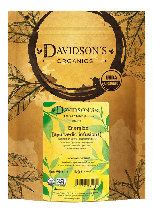 Davidson's Organics, Ayurvedic Infusions, Energize, Loose Leaf Tea, 16-Ounce Bag