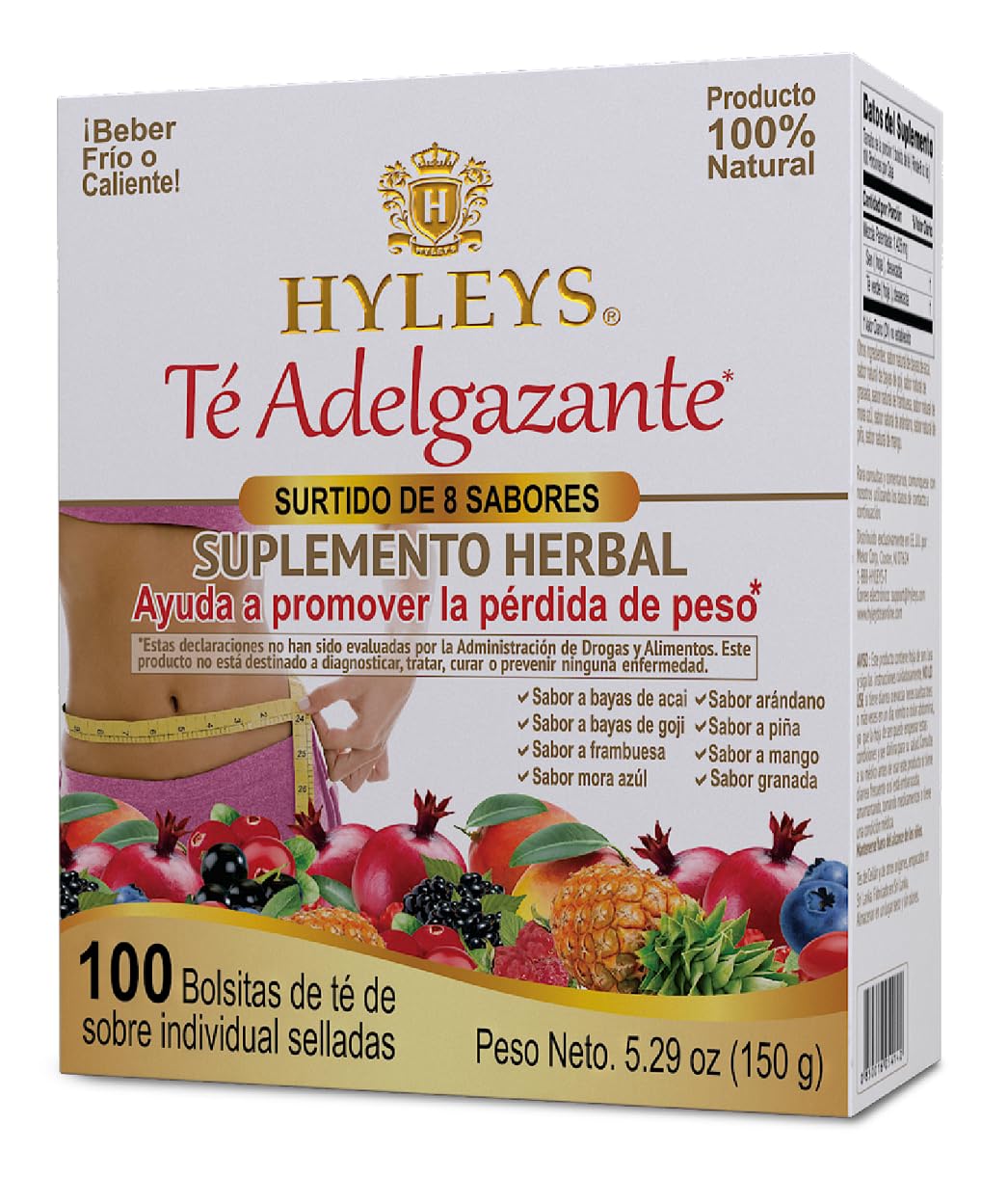 HYLEYS Slim Tea 9 Flavor Assortment 100 Ct - Weight Loss Herbal Supplement Cleanse and Detox - 100 Tea Bags (1 Pack) - Herbal Tea Variety Pack