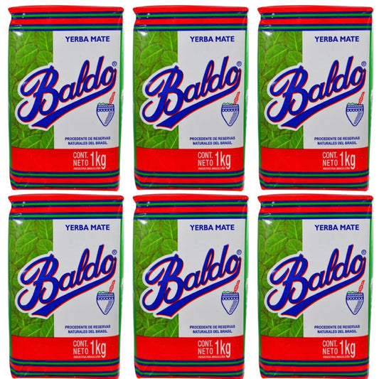 Baldo Yerba Mate Tea Traditional From Uruguay, 6 x 1 kg / 2.2 lbs each bag