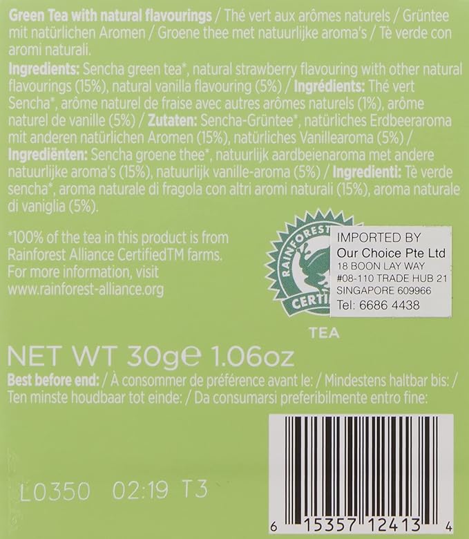 Taylors of Harrogate Strawberry & Vanilla Green Tea, 20 Count (Pack of 2)