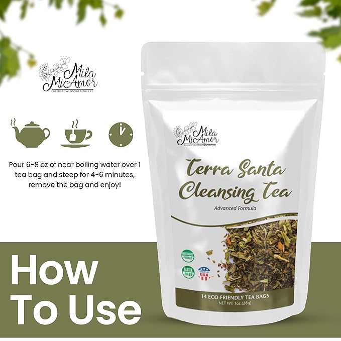 Milamiamor Terra Santa Cleansing Tea – Herbal Detox, Digestive Relief & Bloating Reduction