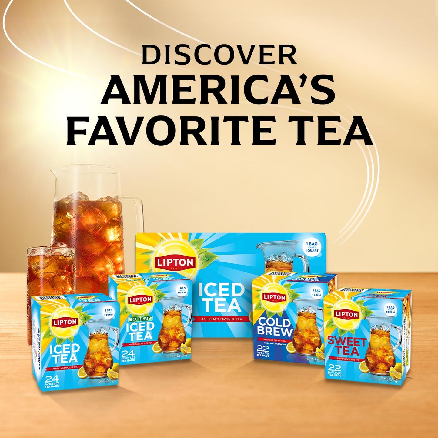 Lipton Unsweetened Iced Tea Bags Family Size 24-Count Zero Calories Rainforest Alliance Certified Black Tea Leaves for Hot Brew Cold Drink 1 Bag Makes 1 Quart Premium Quality