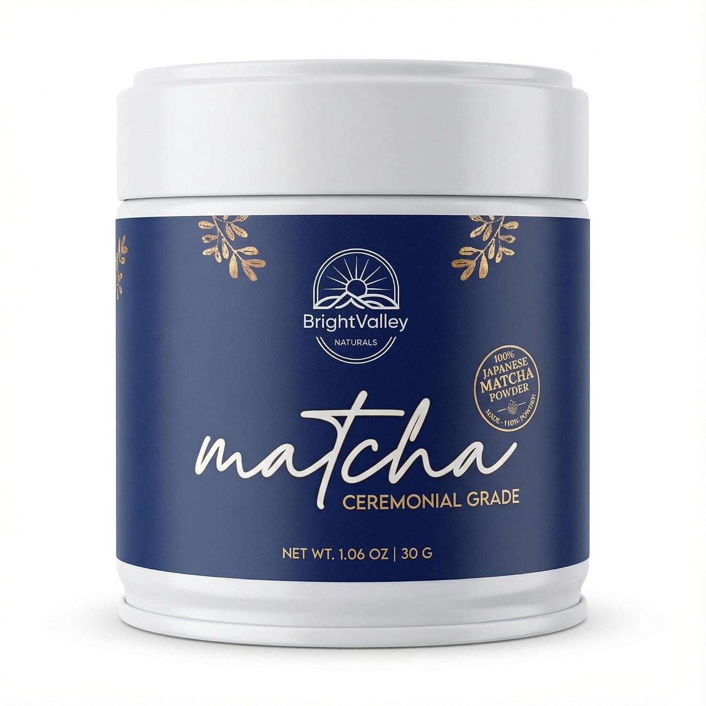 Ceremonial Grade Premium Matcha Powder– 100% Japanese Premium Matcha Powder, Shade-Grown &amp; Stone-Ground, Smooth Flavor, Energy &amp; Focus Without Jitters, Perfect for Lattes &amp; Daily Wellness – 1.06 oz - By BrightValley Naturals