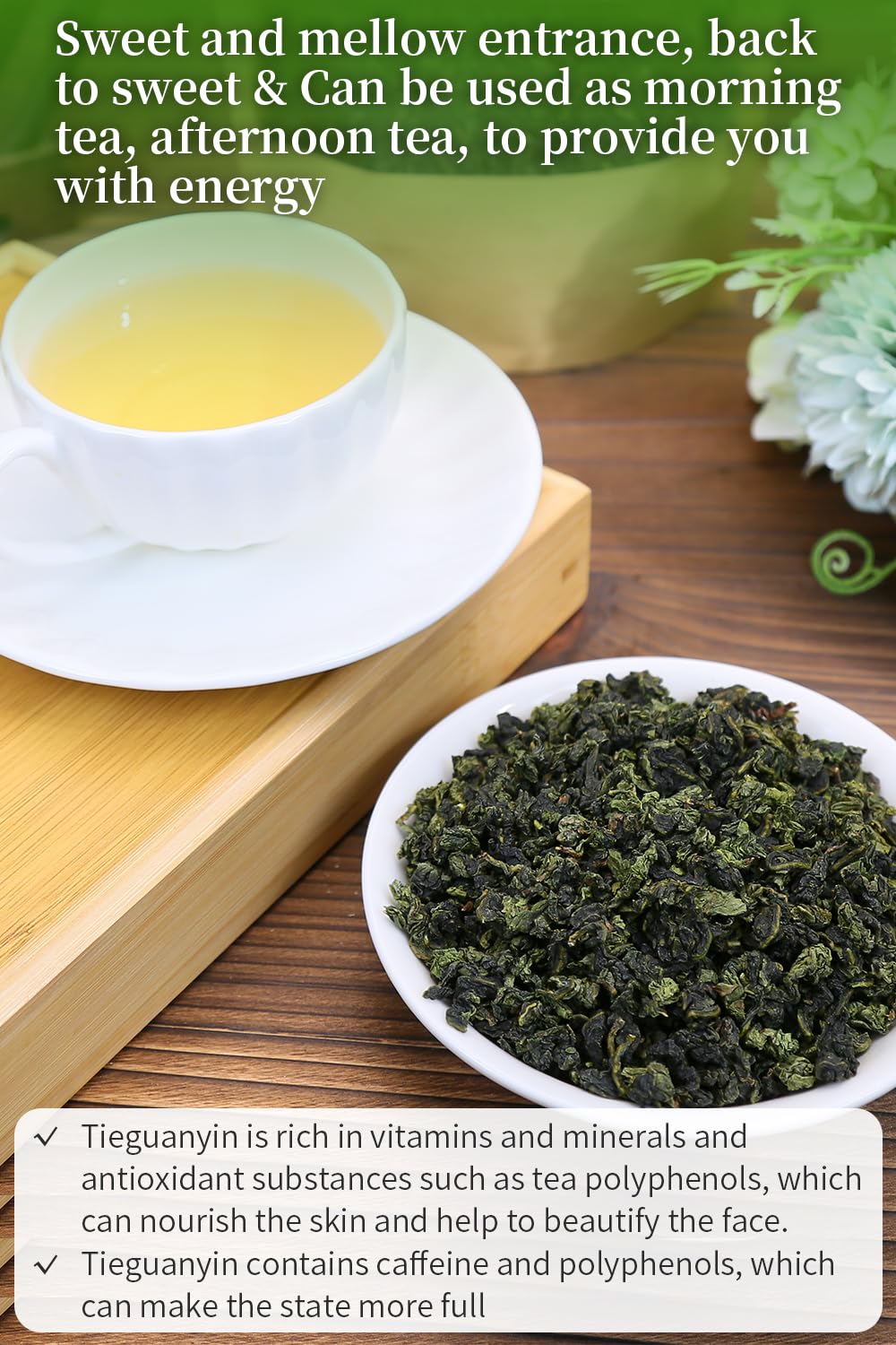 XIXICHA New Tie Guan Yin Tea Anxi Tieguanyin Iron Goddess of Mercy Tie Guan Yin Oolong Loose Leaf Chinese Tea Ti Kuan Yin 5.29oz/150g 铁观音 安溪铁观音茶 乌龙茶 茶叶