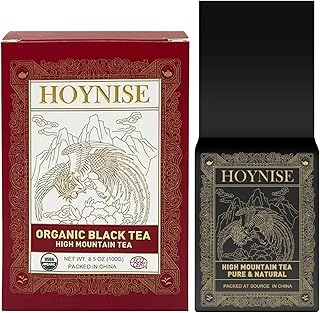 HOYNISE - Organic Black Tea Loose Leaf - Yunnan Dianhong Black Tea - Organic Breakfast Tea - Rich Aroma, Full-Bodied Flavor - High Mountain Grown, 100g/3.5oz