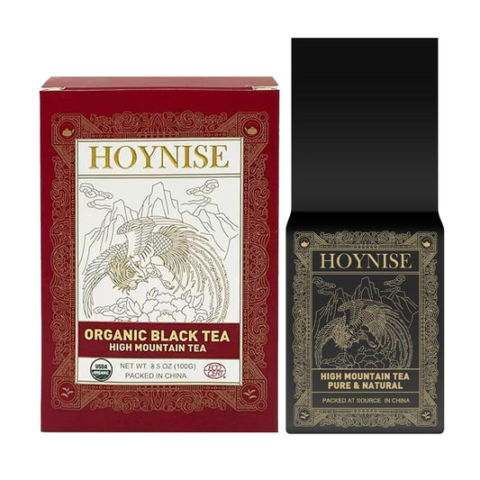 HOYNISE - USDA Organic Black Tea Loose Leaf - Yunnan Dianhong Black Tea - Organic Breakfast Tea - Rich Aroma, Full-Bodied Flavor - High Mountain Grown, 100g/3.5oz