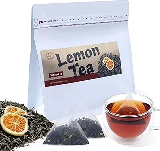 Lemon Black Tea, 30 Teabags Premium Tea with Lemon Flavor, Hot or Cold Tea (1 Pack/30 Bags)