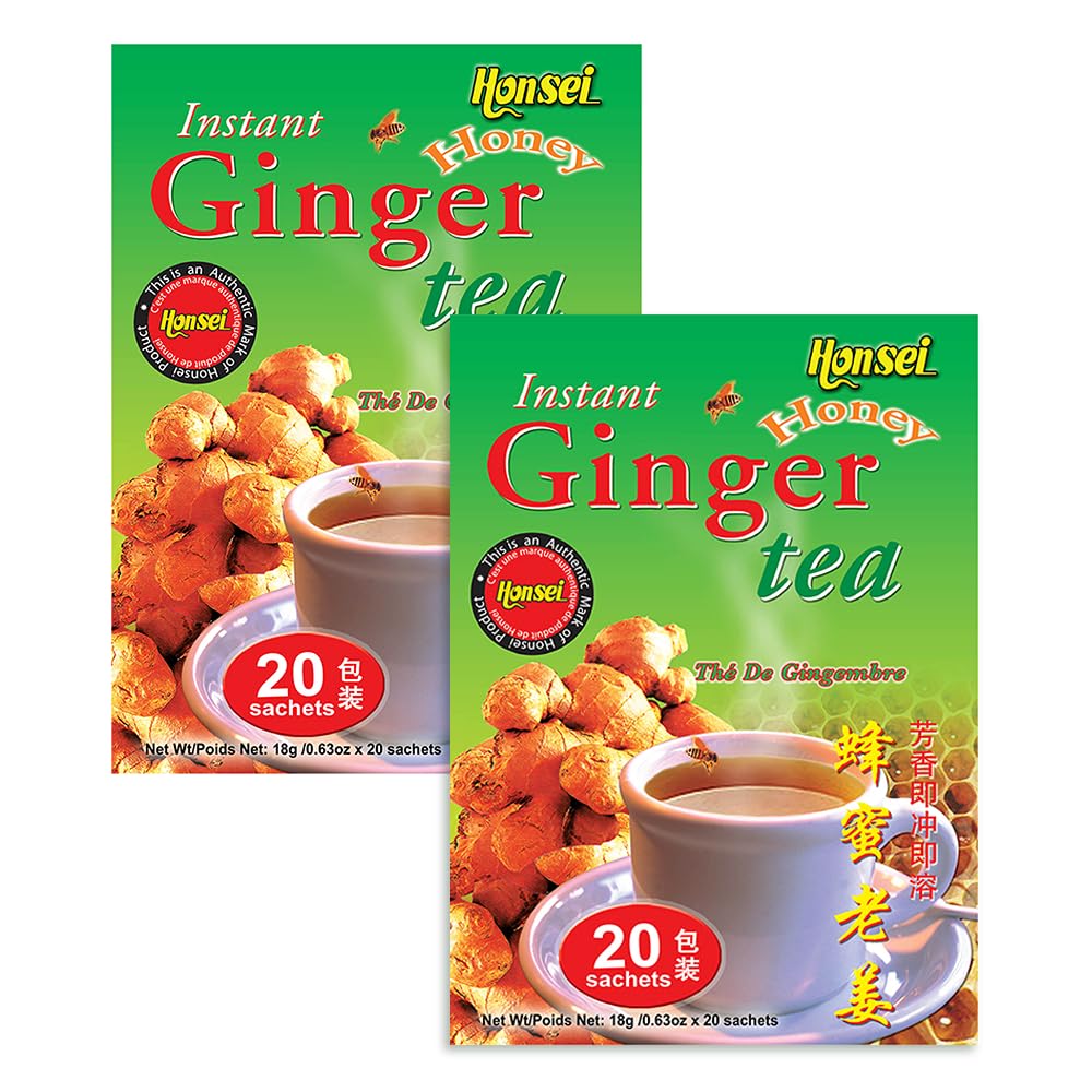 Honsei Instant Ginger Honey Tea, 40 Count