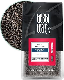 Tiesta Tea - Royal Breakfast, Loose Leaf, Classic English Black Tea, Premium High Caffeine Hot & Iced, Brews up to 200 Cups, 16oz Resealable Bulk Pouch